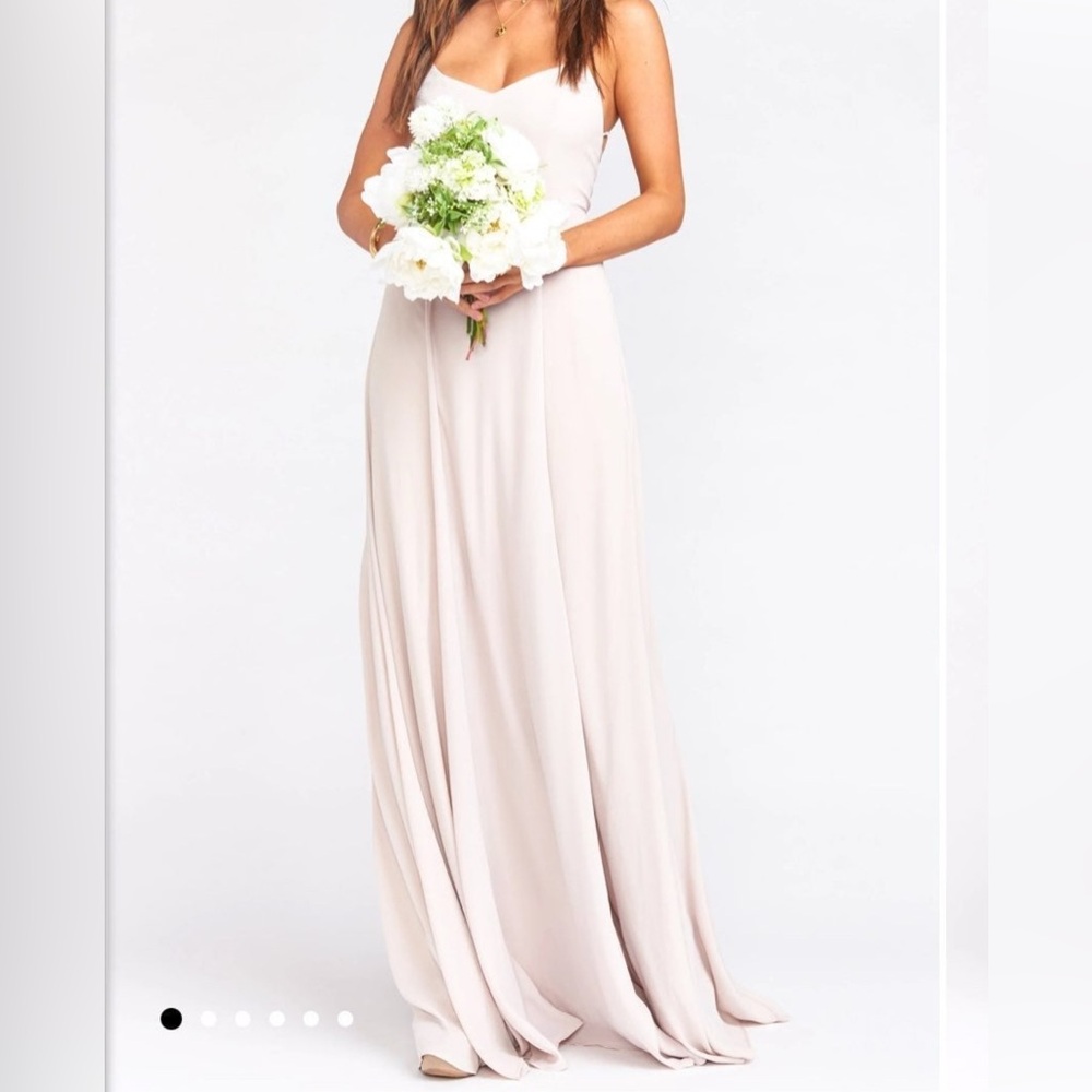 Show Me Your Mumu Godshaw Goddess Gown Bridesmaid Dress “Show Me The Ring Crisp”